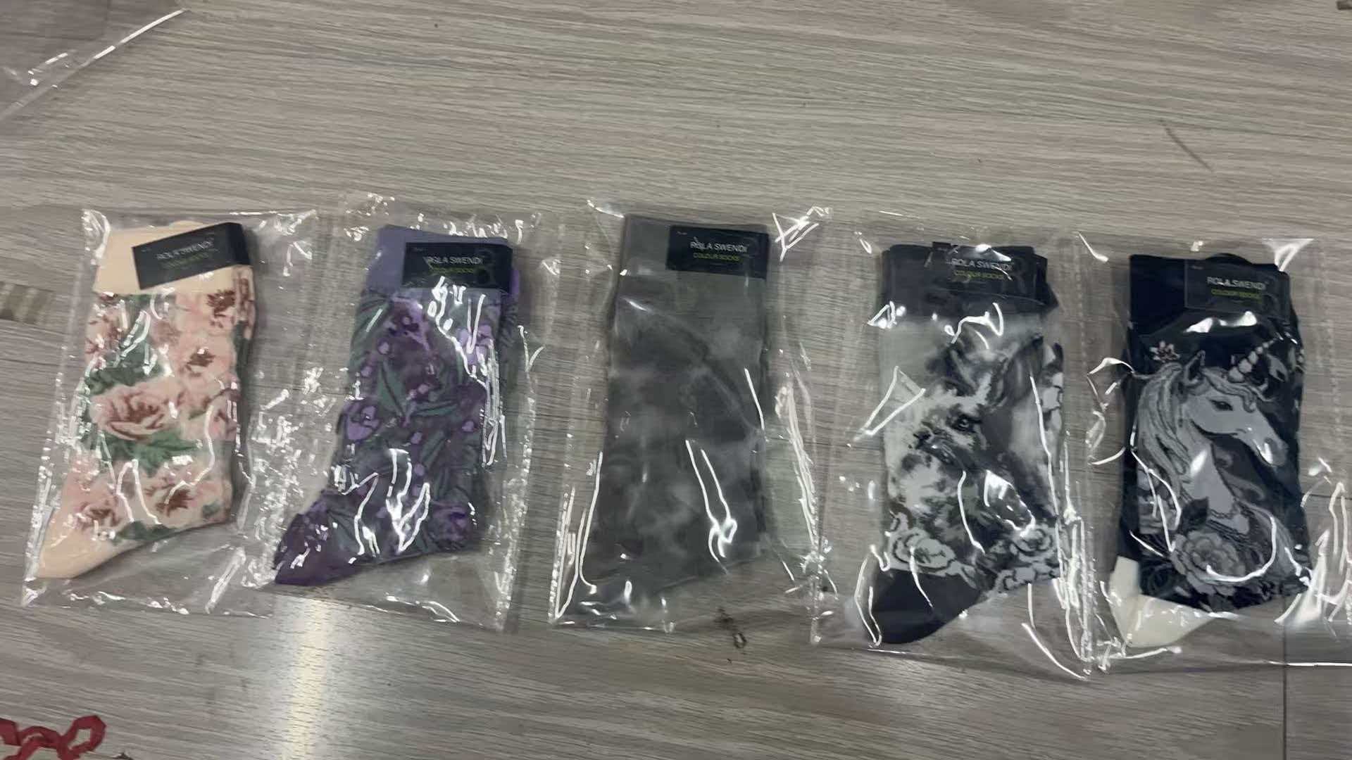 Spring/Summer Thin Cartoon Dark-colored Socks