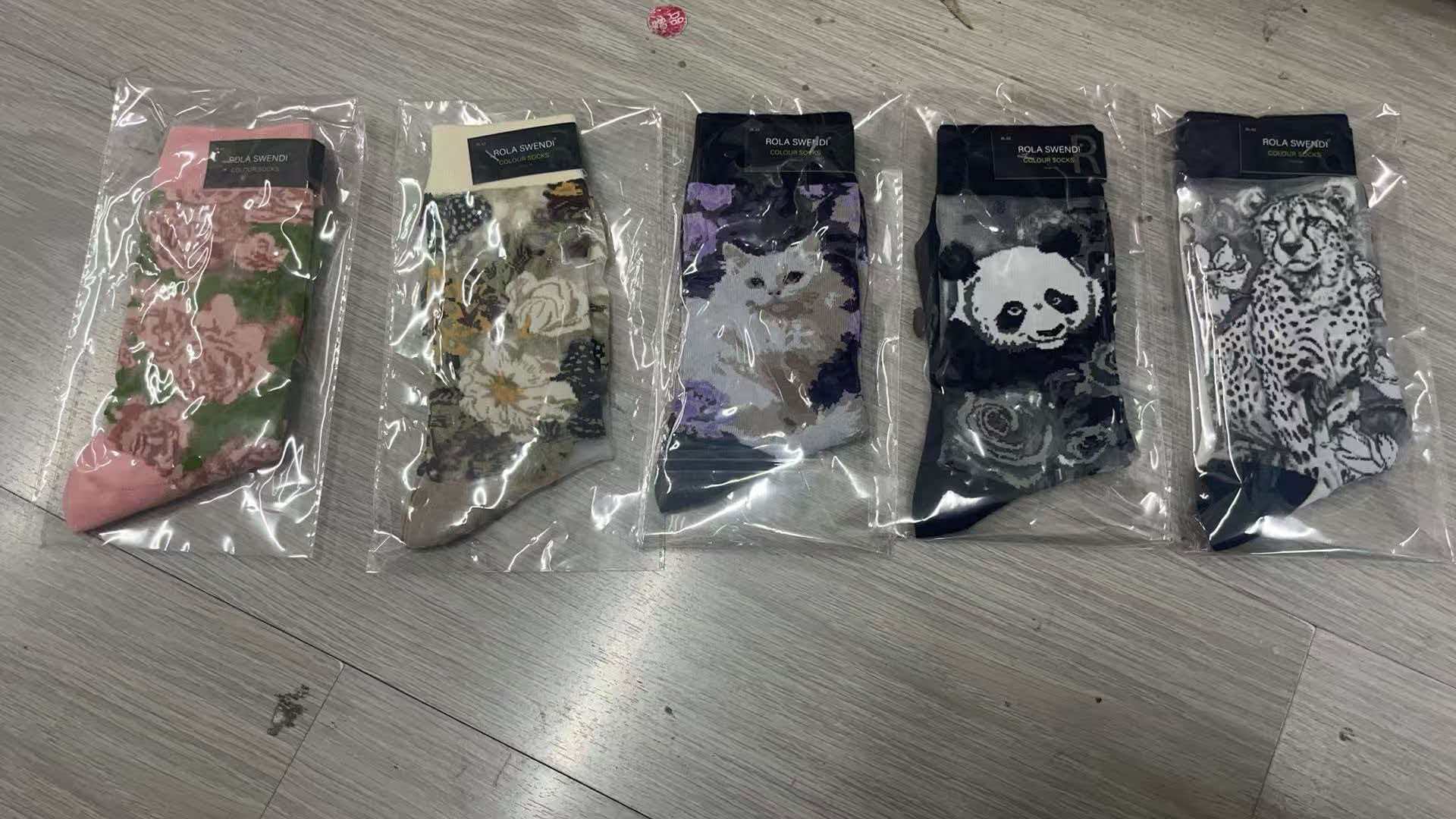 Spring/Summer Thin Cartoon Dark-colored Socks