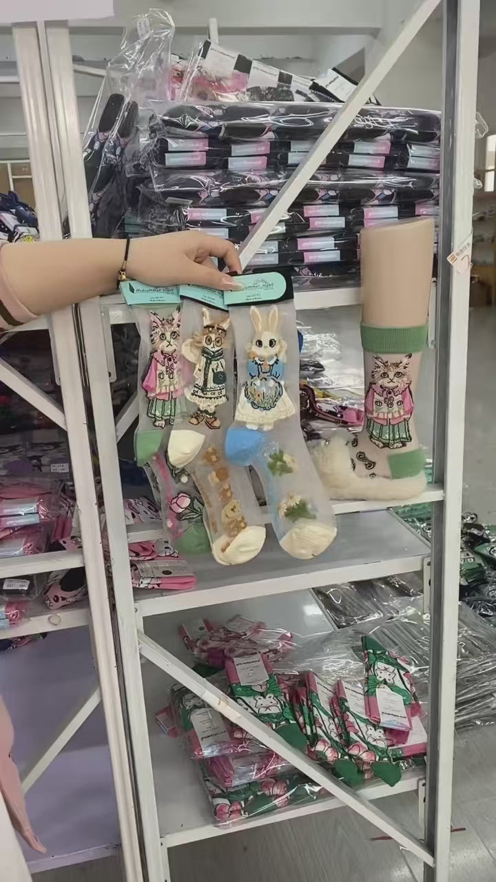 Spring/Summer Thin Cartoon Colorful Socks