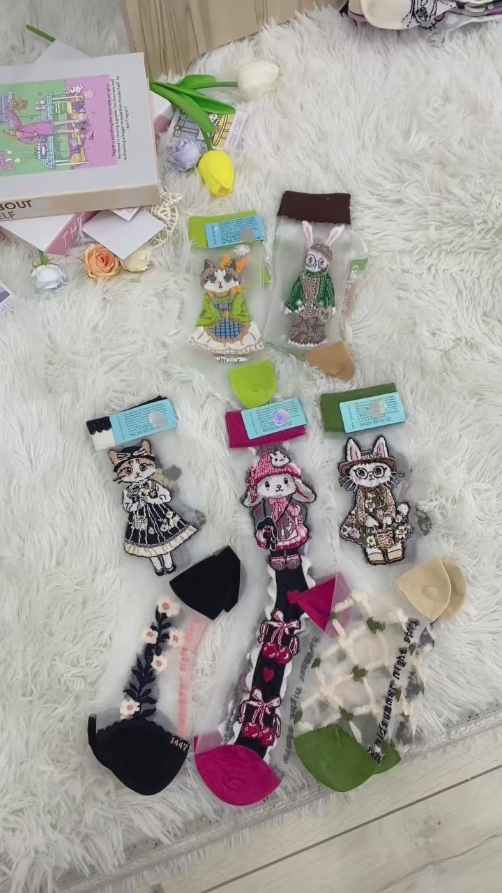 Spring/Summer Thin Cartoon Colorful Socks