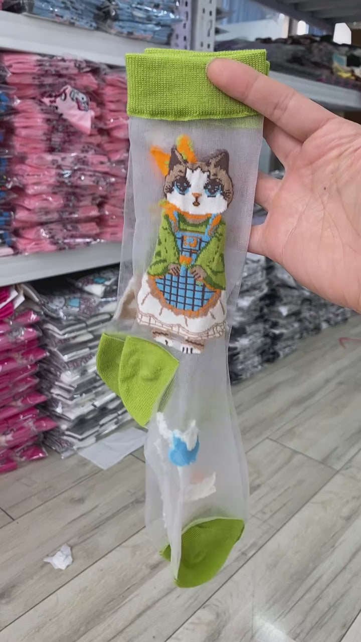 Spring/Summer Thin Cartoon Colorful Socks